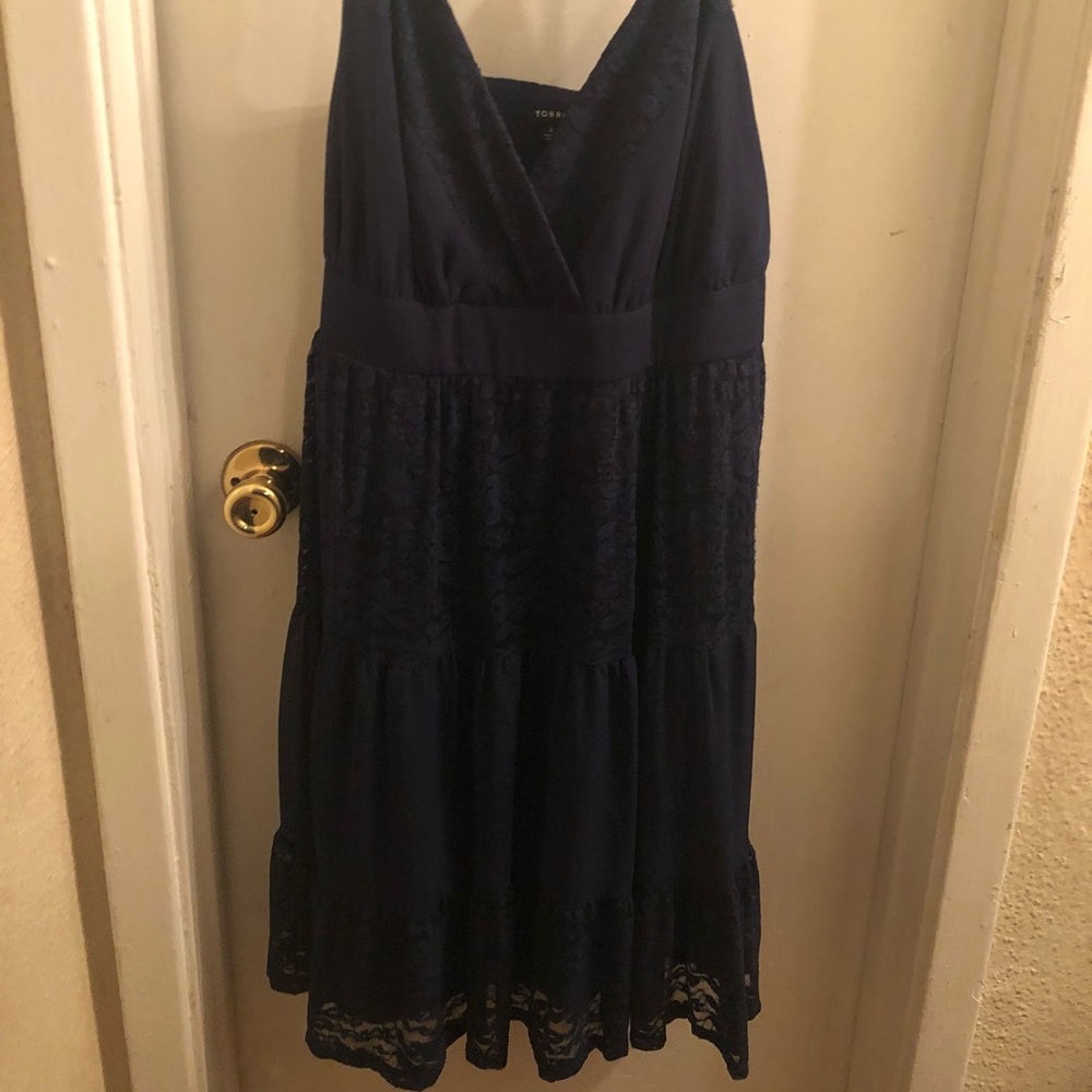 Torrid blue lace skater dress size 3